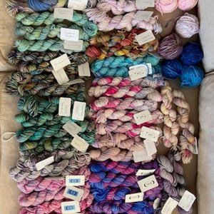 55 SKEINS HAND DYED YARN SKEINS